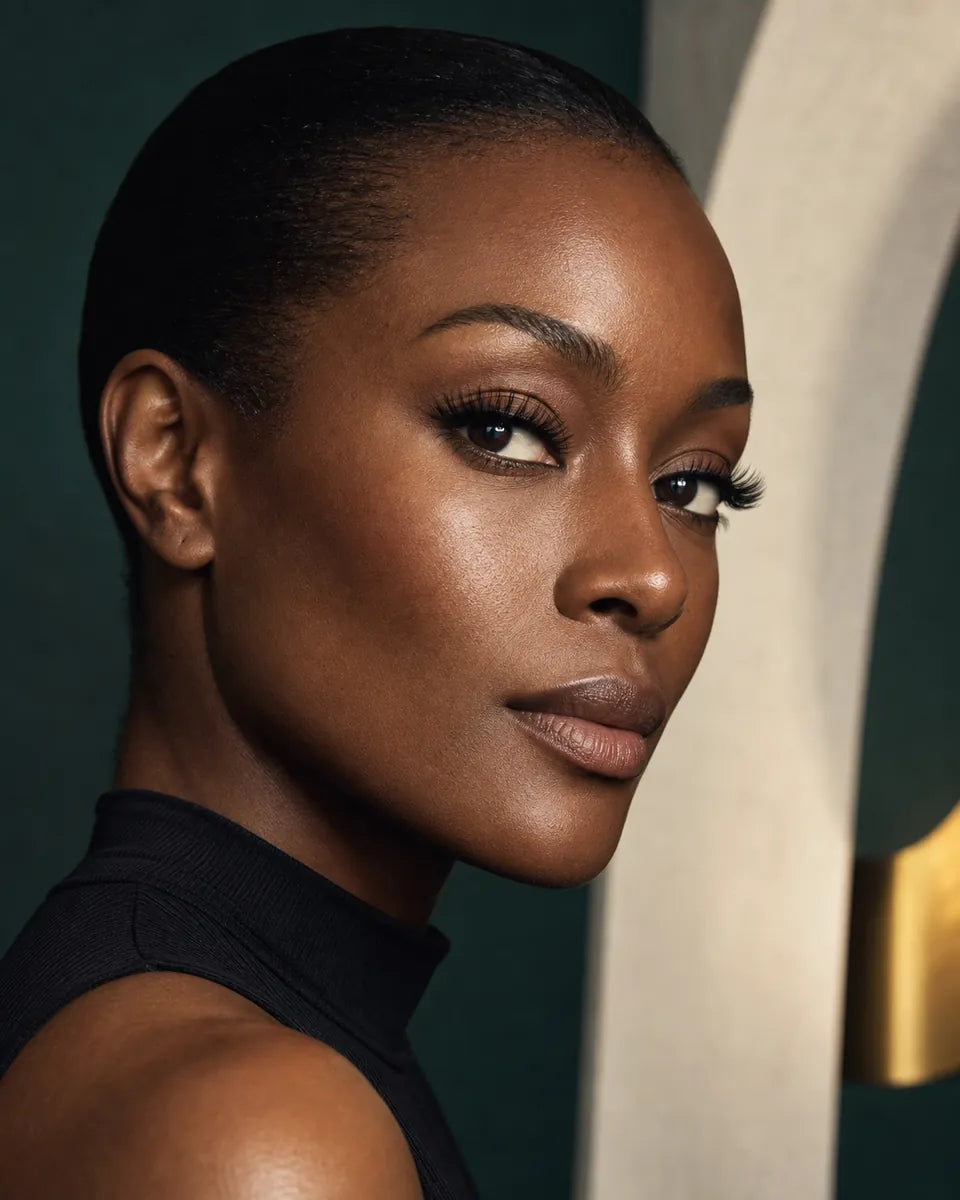 Full statement lash look on a model