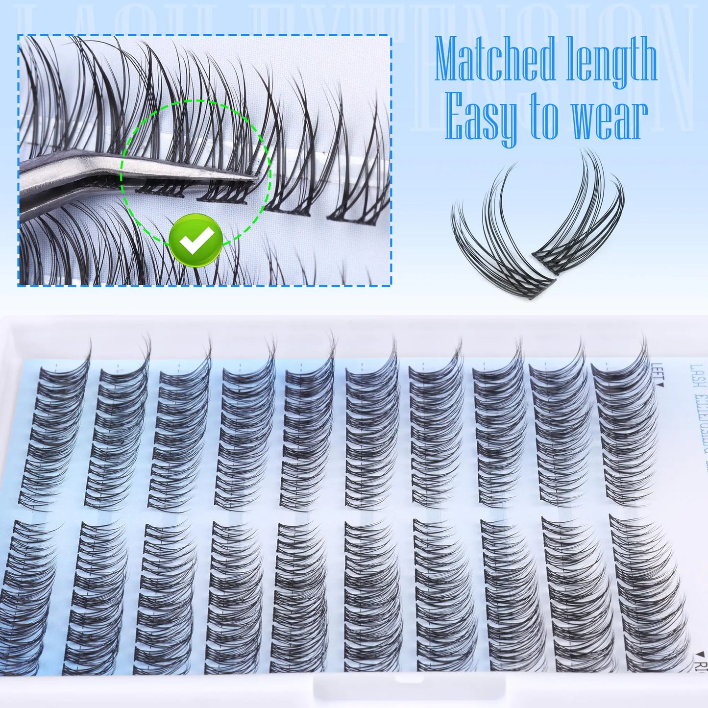 Natural Lash Clusters Wispy Cluster Eyelash Extensions Left&amp;Right Cluster Lashes C Curl Individual Lashes Extension DIY Natural Eye Lash Clusters by TNFVLONEINS Left&amp;Right Lash Clusters