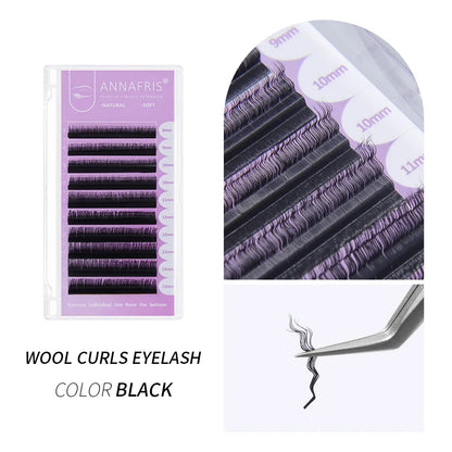 ANNAFRIS 2024 New Style Wool Roll False Eyelash 5D Wool Curly Eyelash Extension Natural Long Fluffy Soft Full Handmade Eye Lash