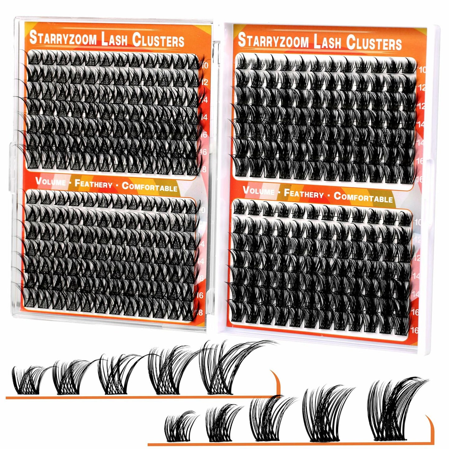 Libro de grupos de pestañas Starryzoom Volumen Wispy Flull Grupo de manga Spiky Doe-Eye 