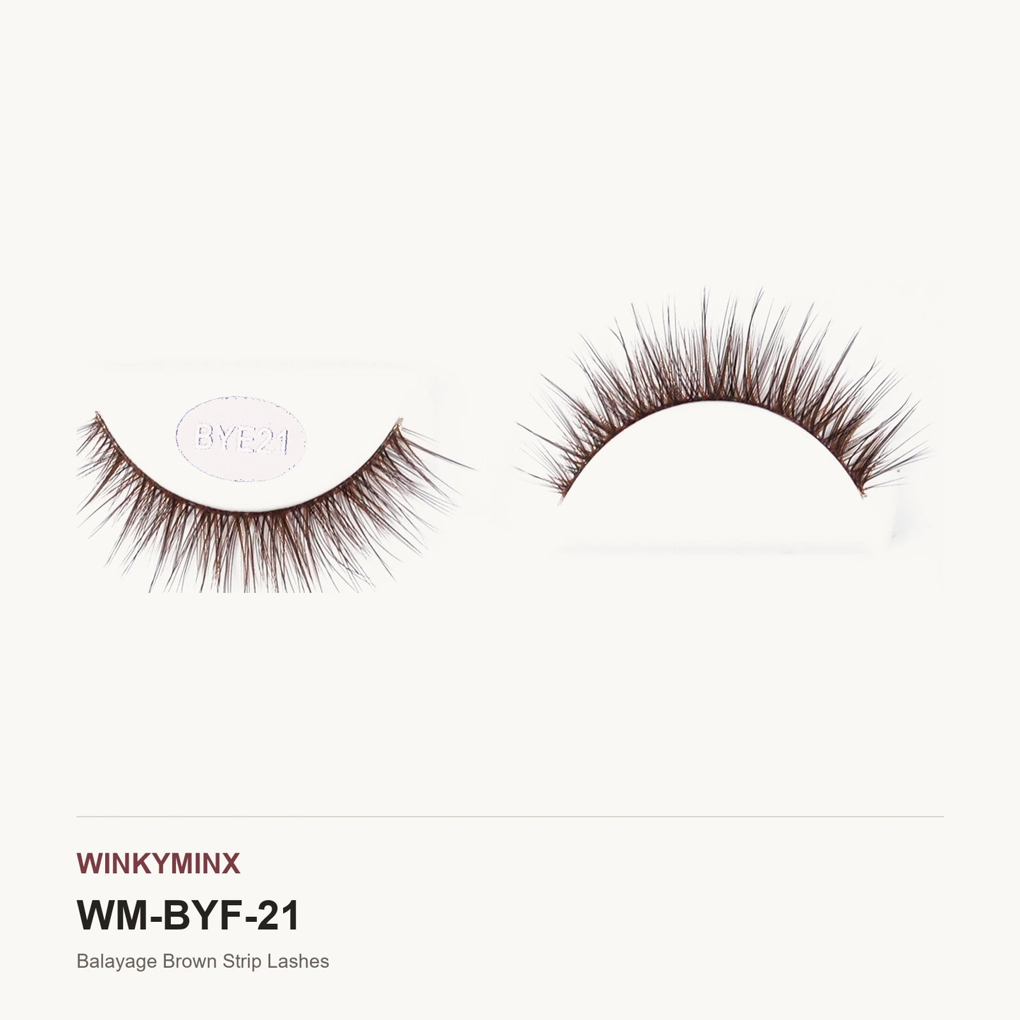 Balayage Brown Strip Lashes, style BYE21