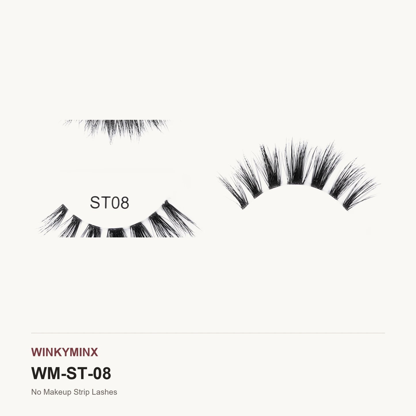 No Makeup Strip Lashes, style ST08
