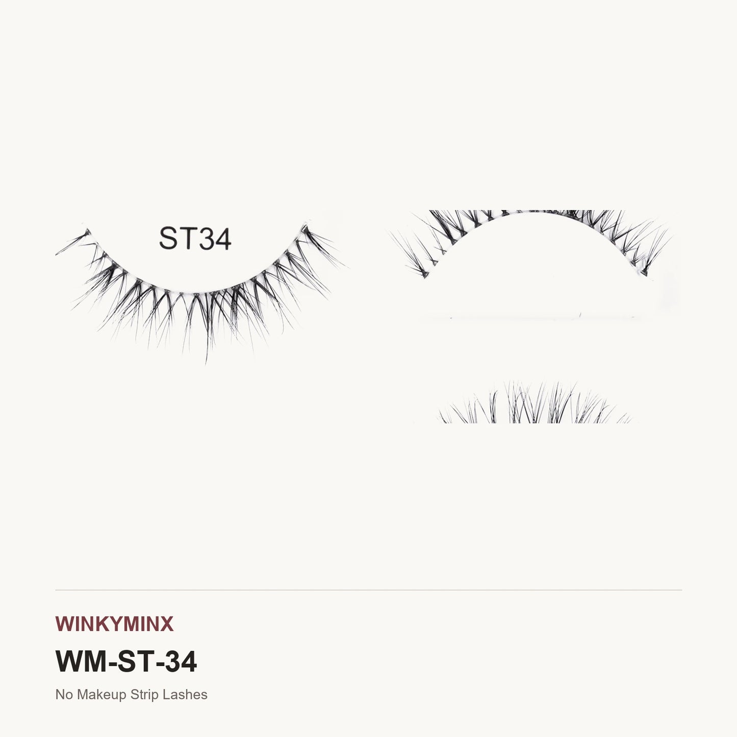 No Makeup Strip Lashes, style ST34