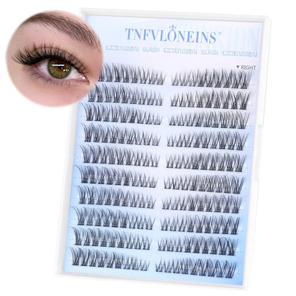 Natural Lash Clusters Wispy Cluster Eyelash Extensions Left&amp;Right Cluster Lashes C Curl Individual Lashes Extension DIY Natural Eye Lash Clusters by TNFVLONEINS Left&amp;Right Lash Clusters