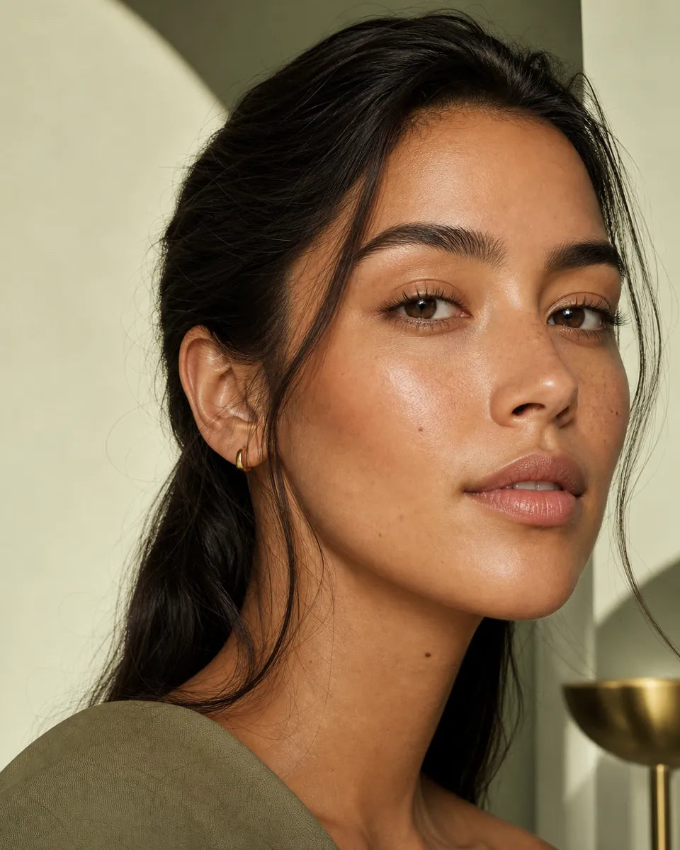 Natural softly defined lash look on a model