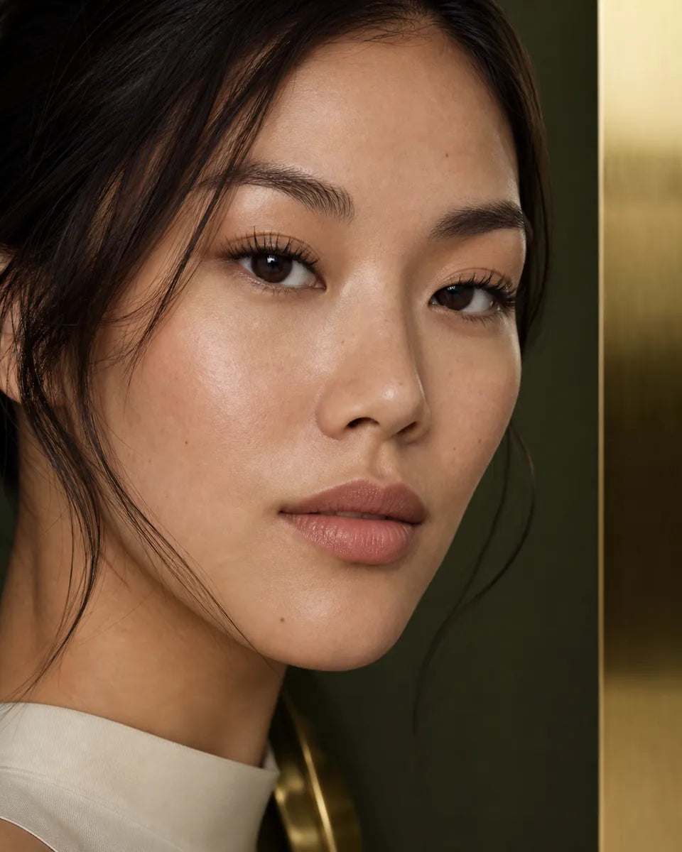 Airy wispy lash look on a model